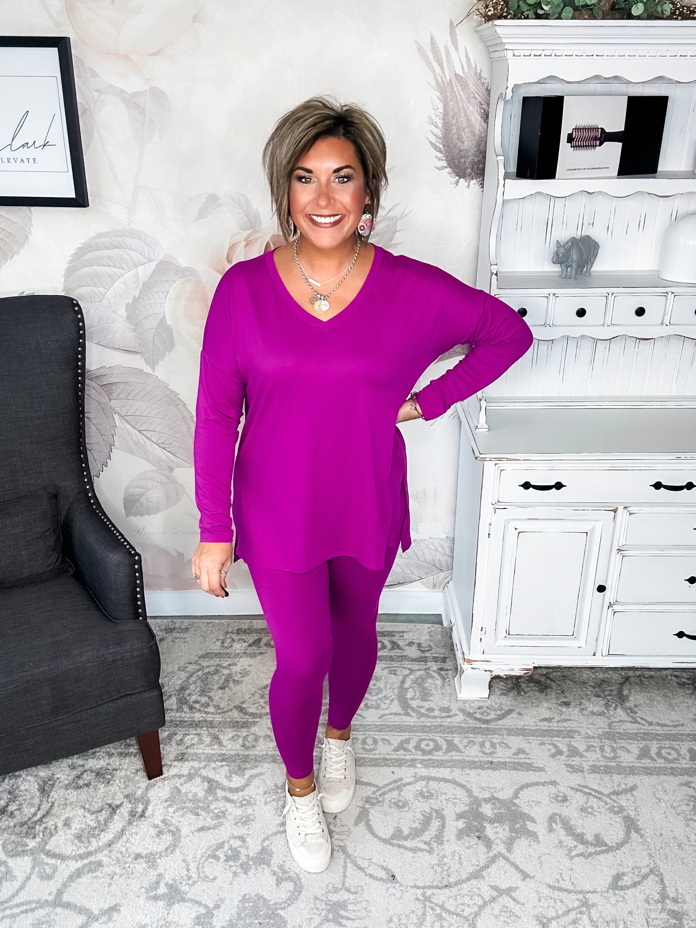 You Can't Resist This Lounge Set - Plum