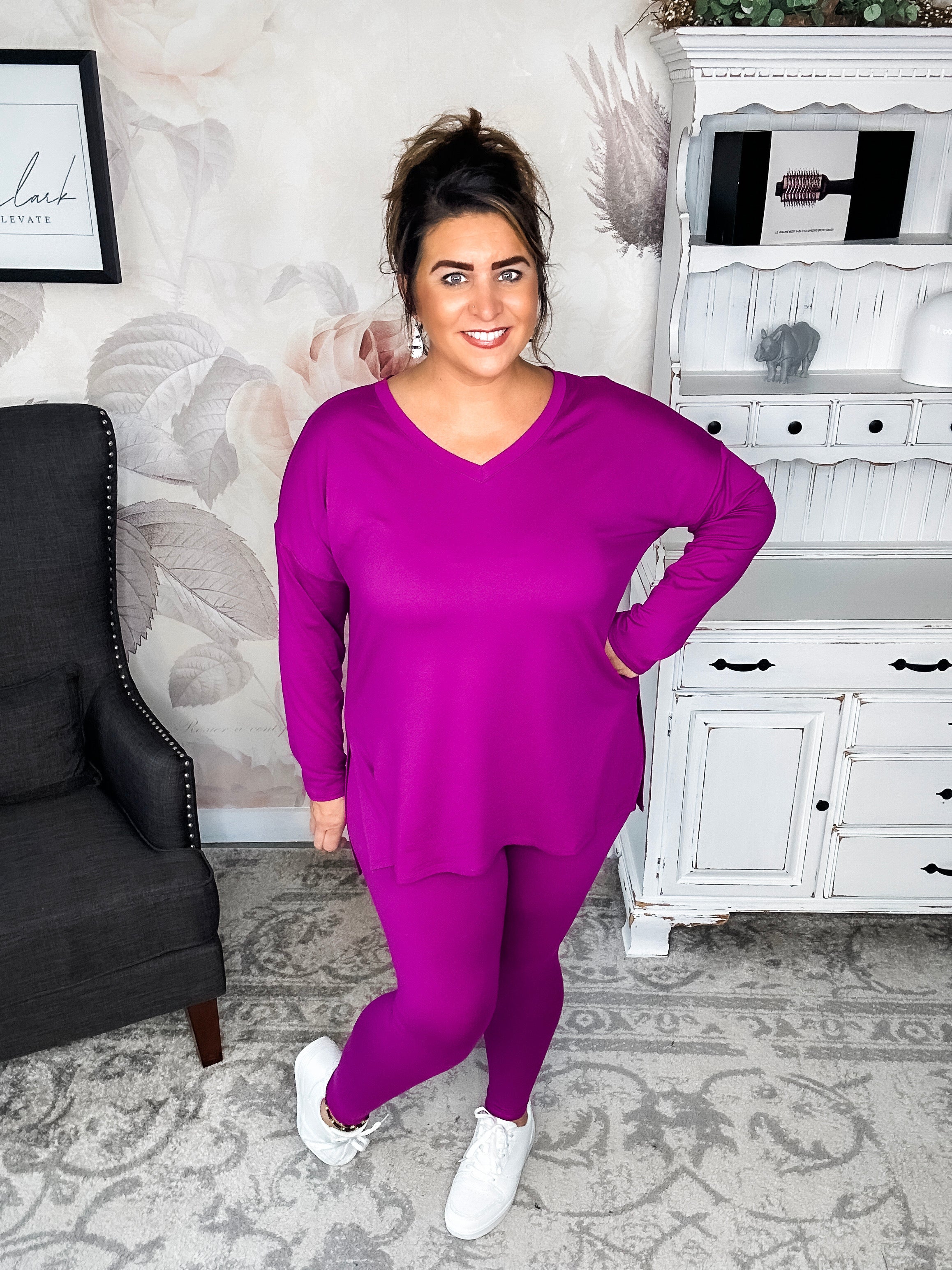 You Can't Resist This Lounge Set - Plum