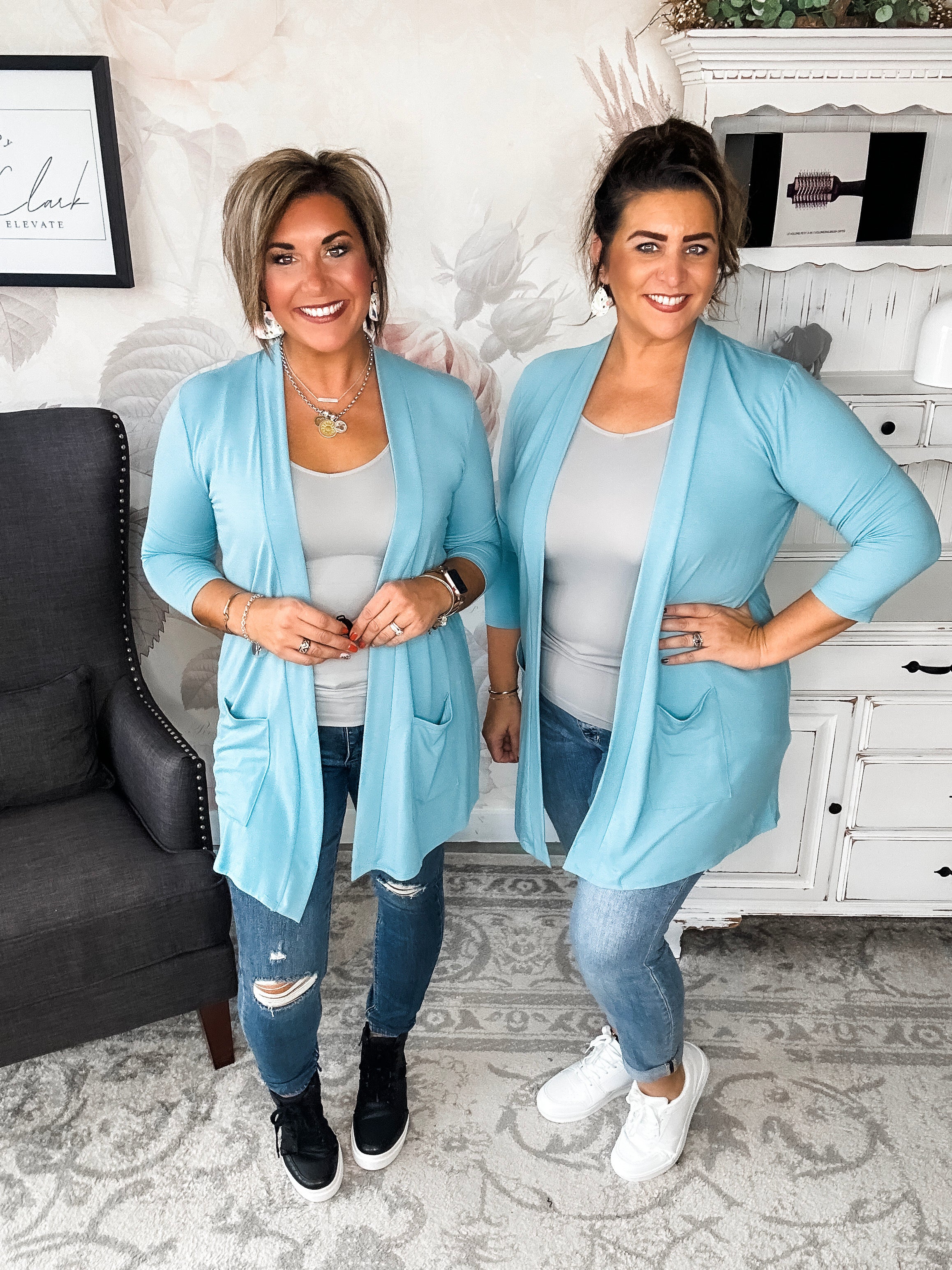 Keep On Going Cardigan - Dusty Teal