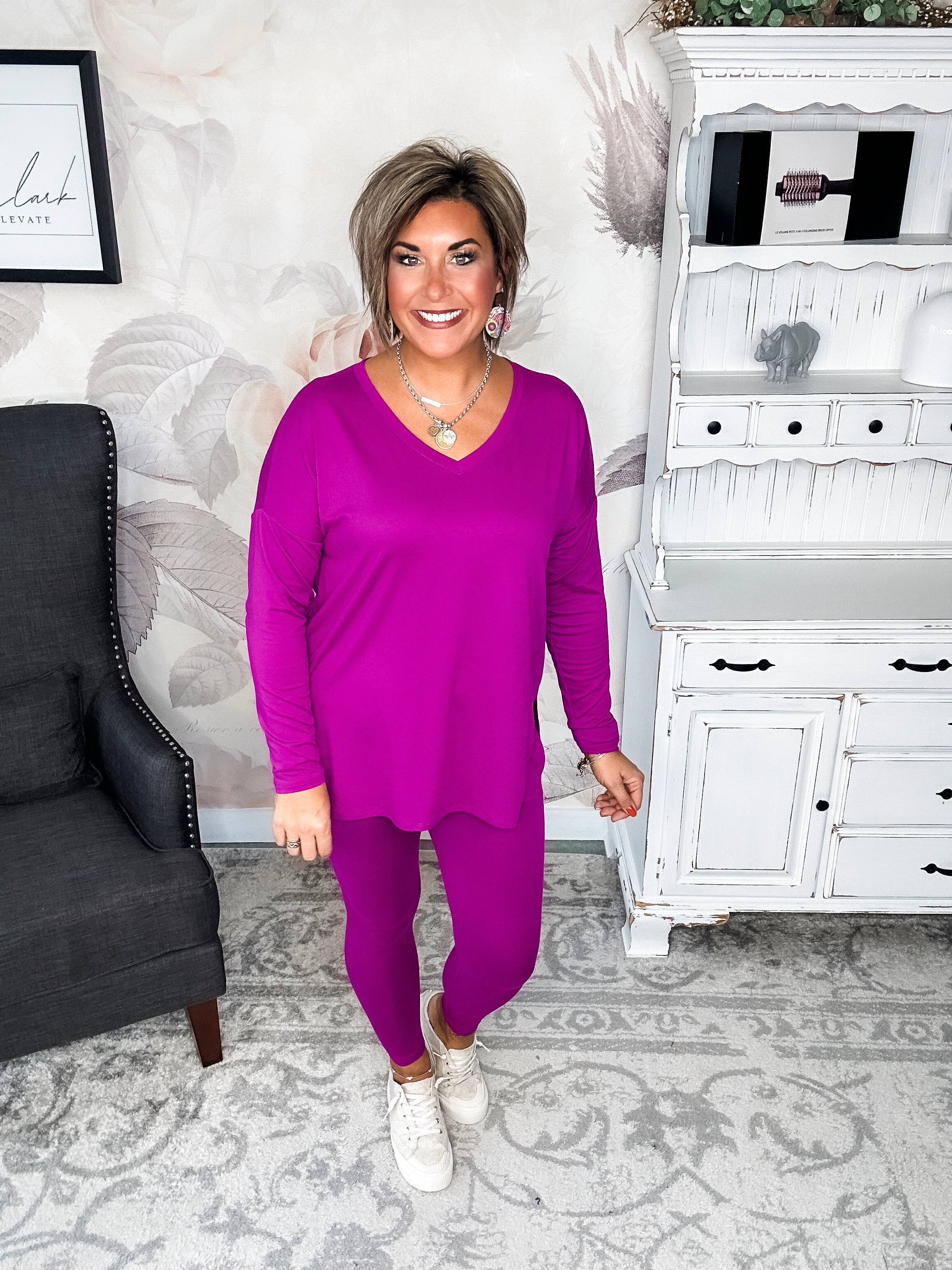 You Can't Resist This Lounge Set - Plum