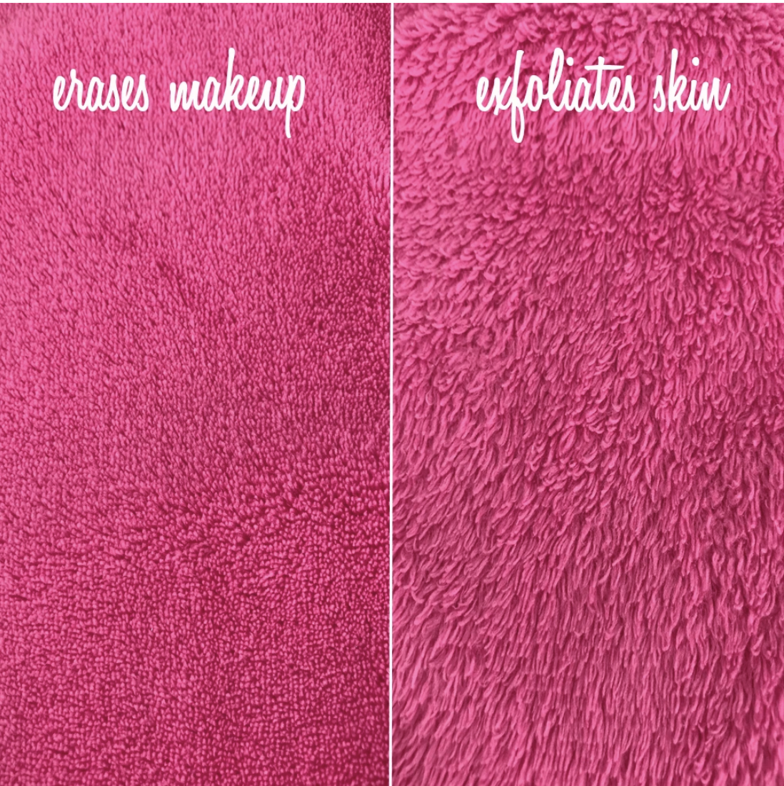 erases makeup and exfoliates skin