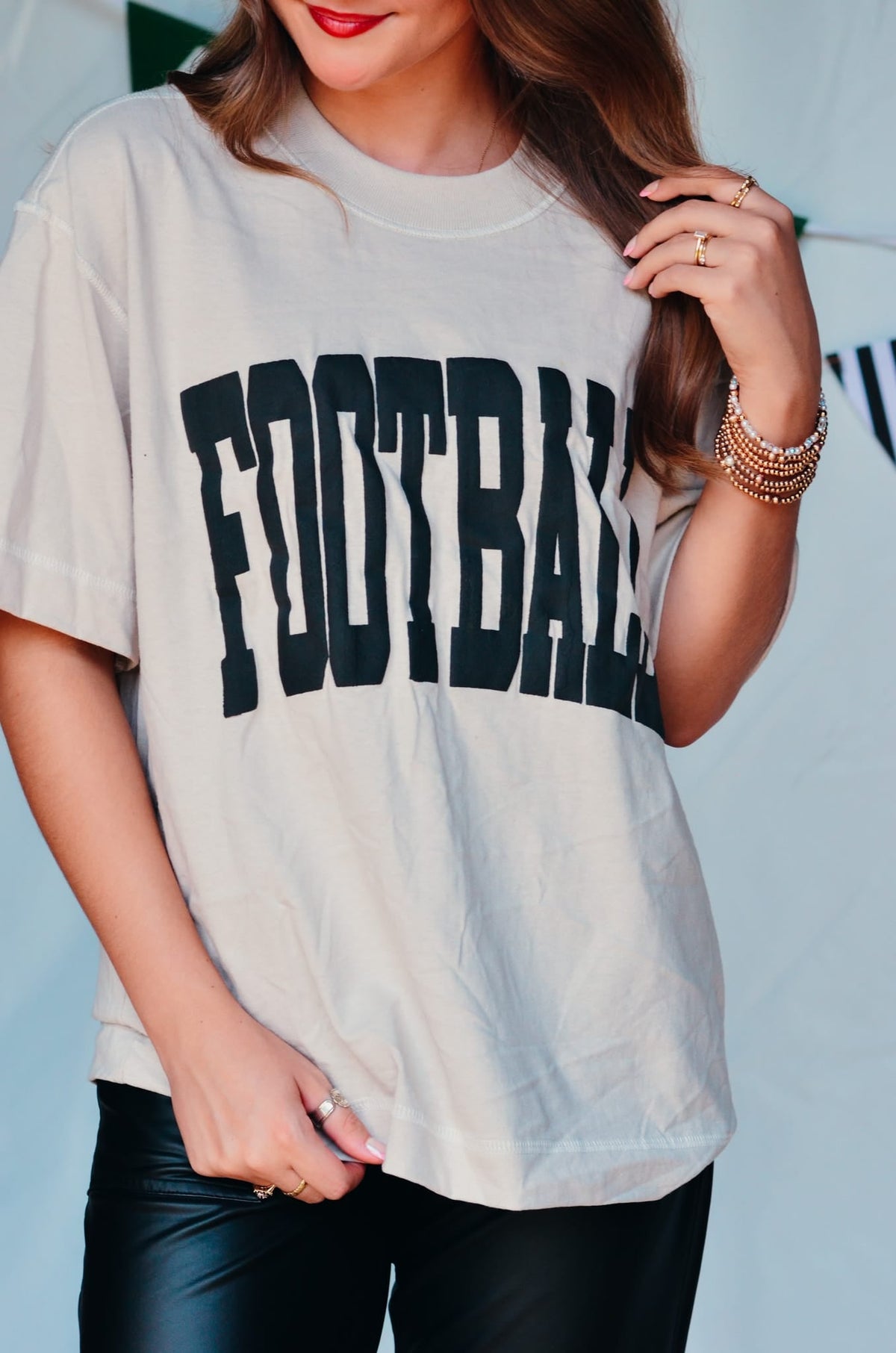 Football Oatmeal Vintage Boxy Tee *ONLINE EXCLUSIVE*