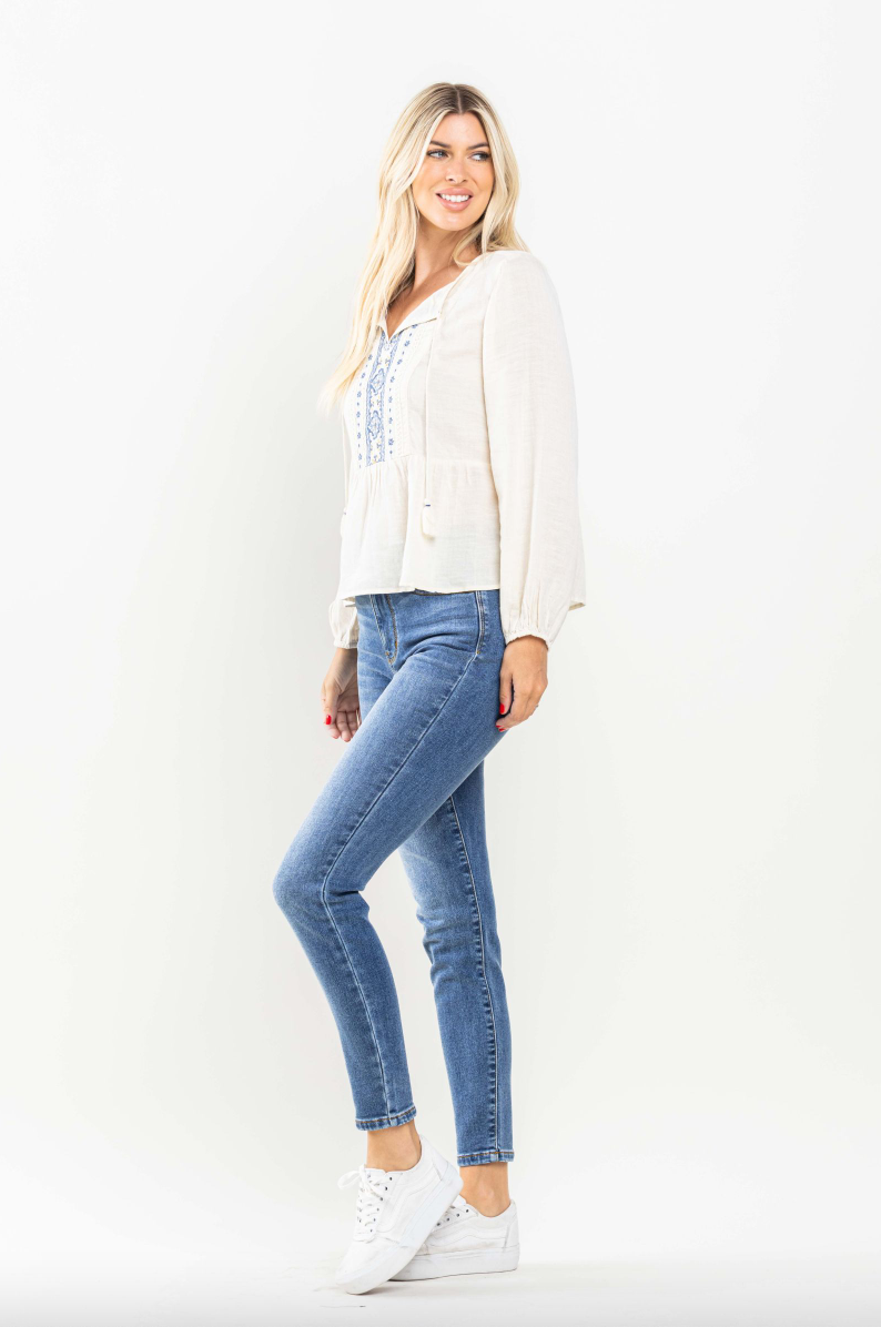 Judy Blue Thermal Skinny Jeans - Medium Wash