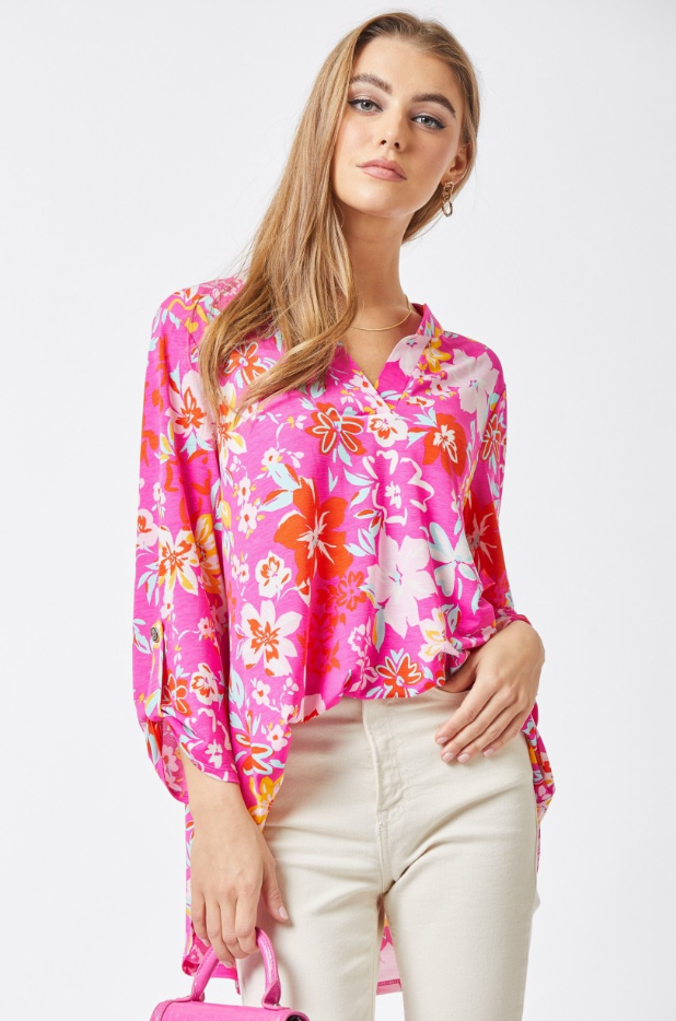 Figure It Out Top - Pink Multi