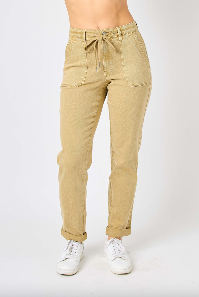 Khaki joggers with pockets online