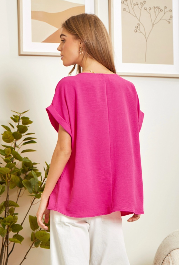 Ease My Mind Top - Pink