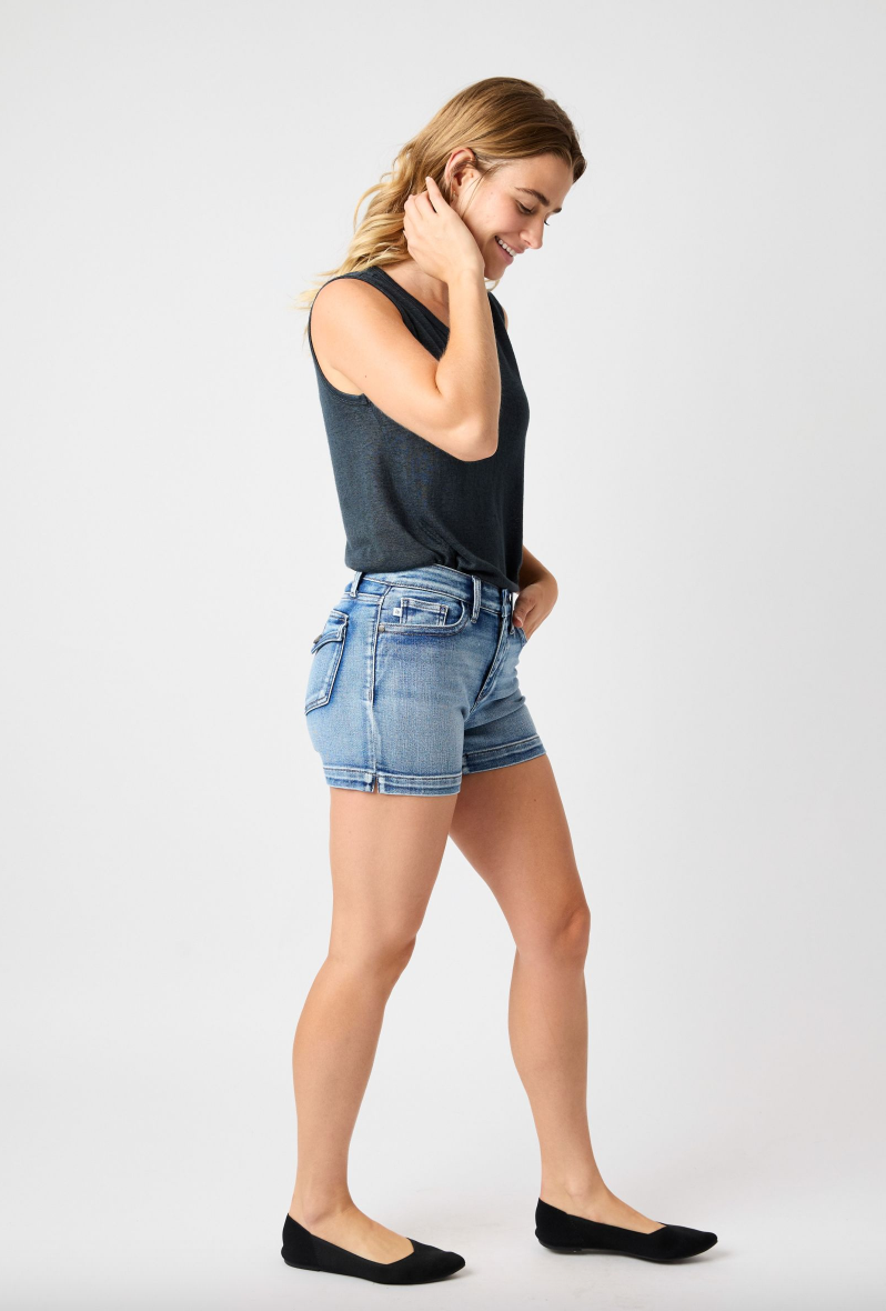 Judy Blue Button Flap Pocket Shorts