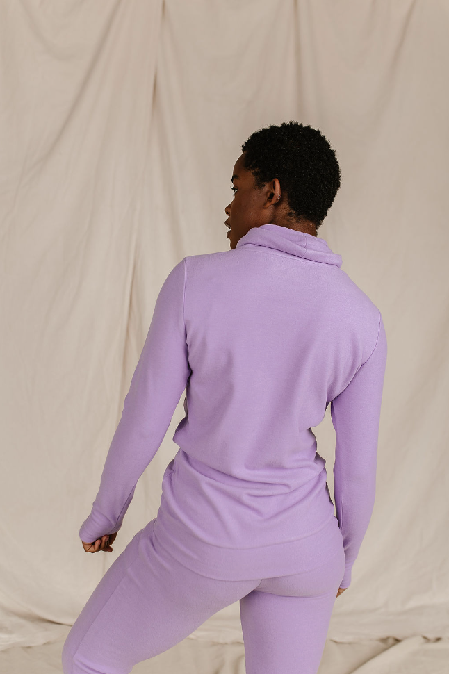 Ampersand Avenue Performance Fleece Cowlneck Sweatshirt - Wisteria