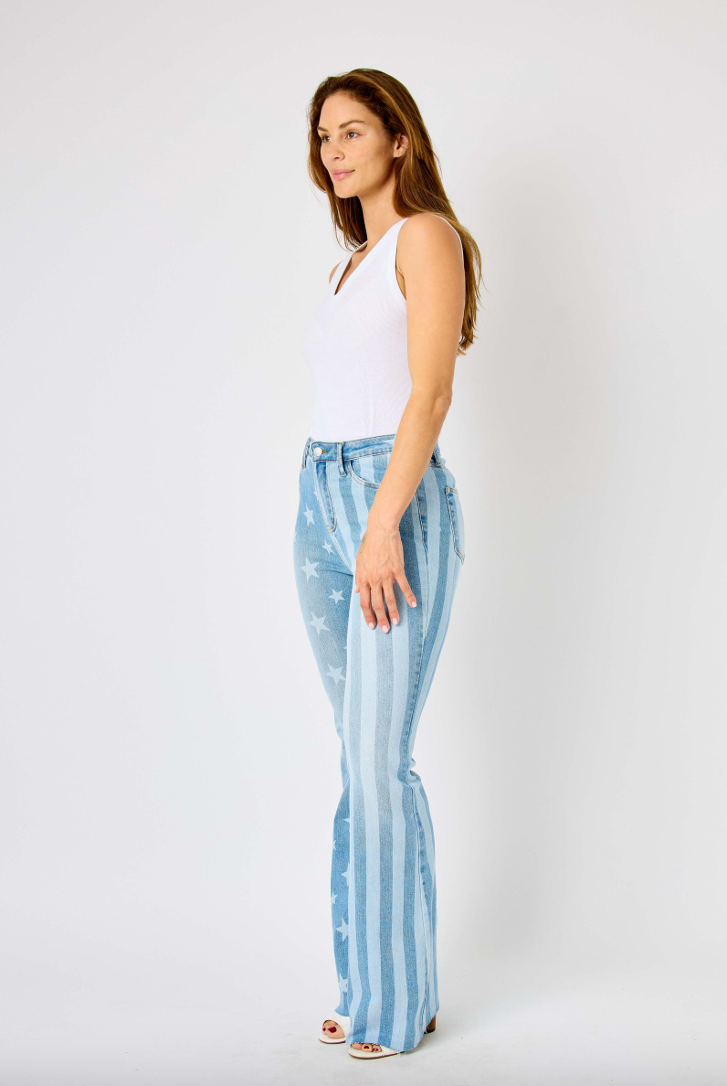 Judy Blue Stars & Stripes Bleach Flare