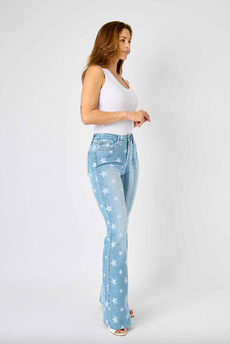 Judy Blue Stars & Stripes Bleach Flare