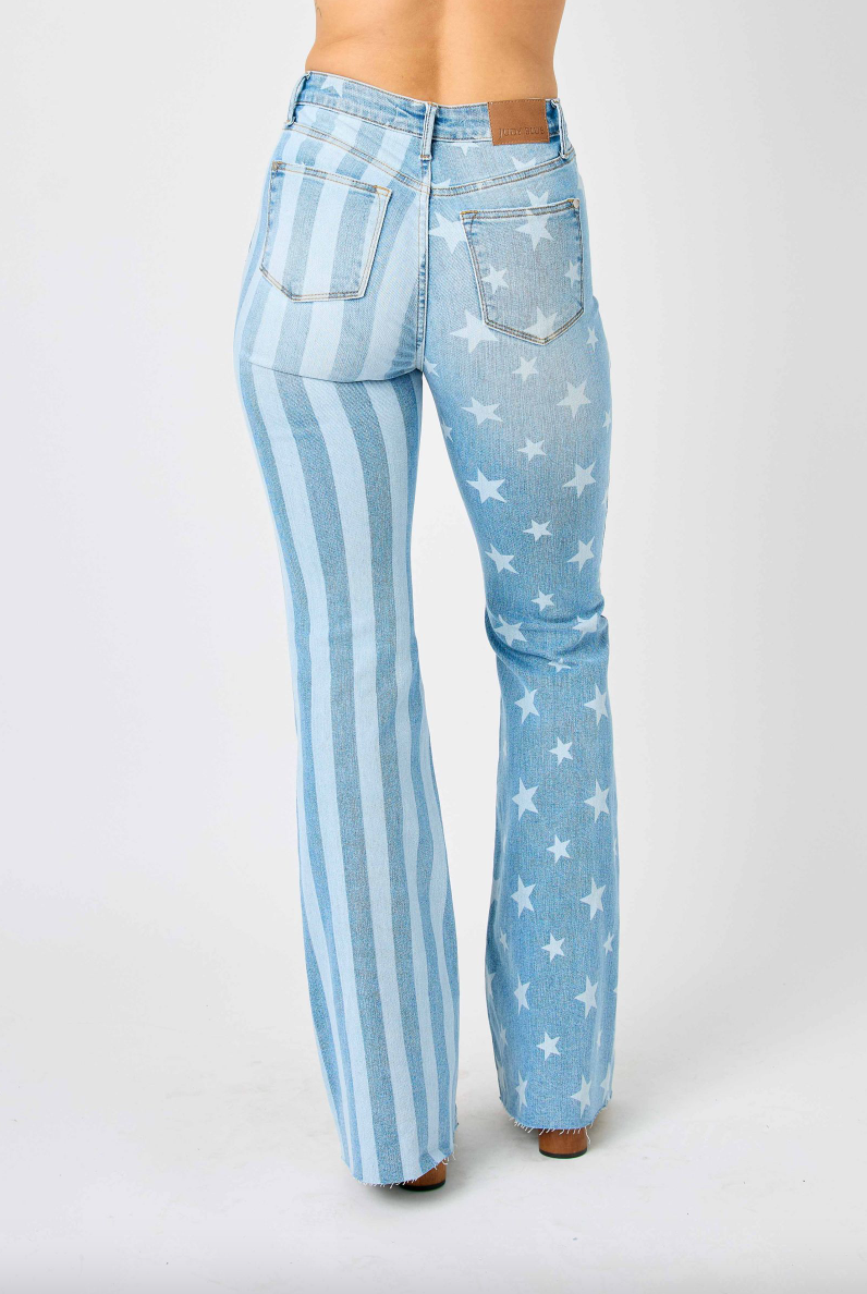 Judy Blue Stars & Stripes Bleach Flare