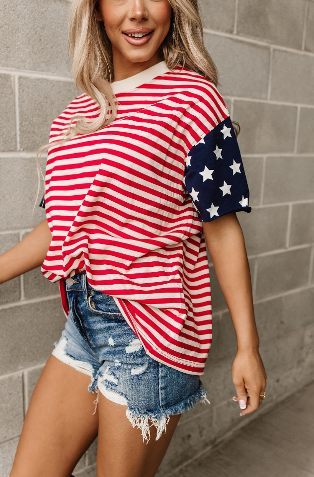 Ampersand Avenue Boyfriend Tee - Little Miss USA