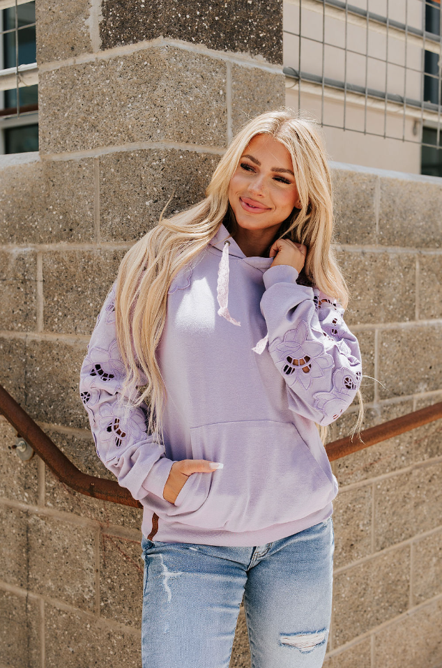 Ampersand Avenue University Hoodie - Love Story - Lilac