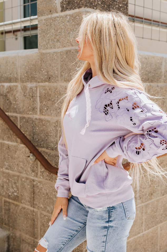 Ampersand Avenue University Hoodie - Love Story - Lilac