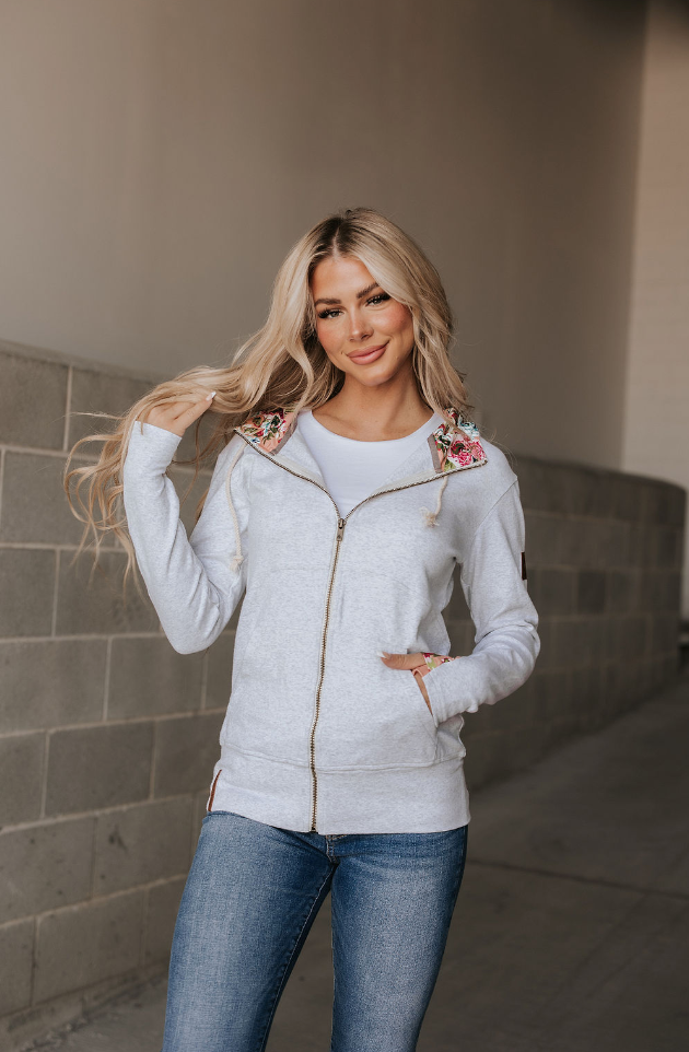 Ampersand Avenue Fullzip Sweatshirt - Hi There