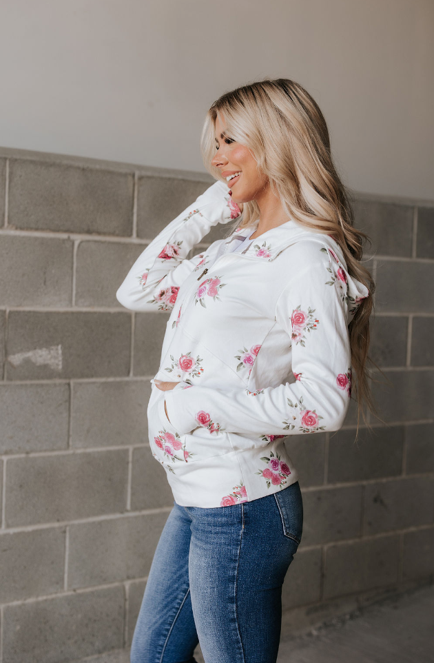 Ampersand Avenue Halfzip Sweatshirt - Garden Bloom