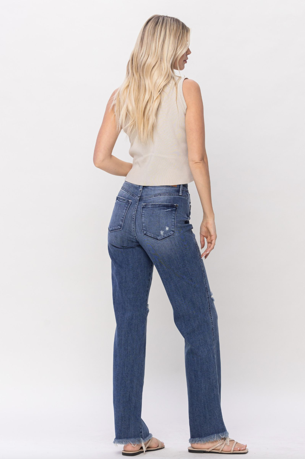 Judy Blue Knee Destroy Straight Leg Jeans