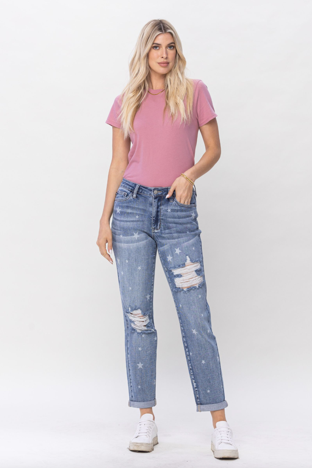 Judy Blue Star Crossed Destroy Boyfriend Jeans