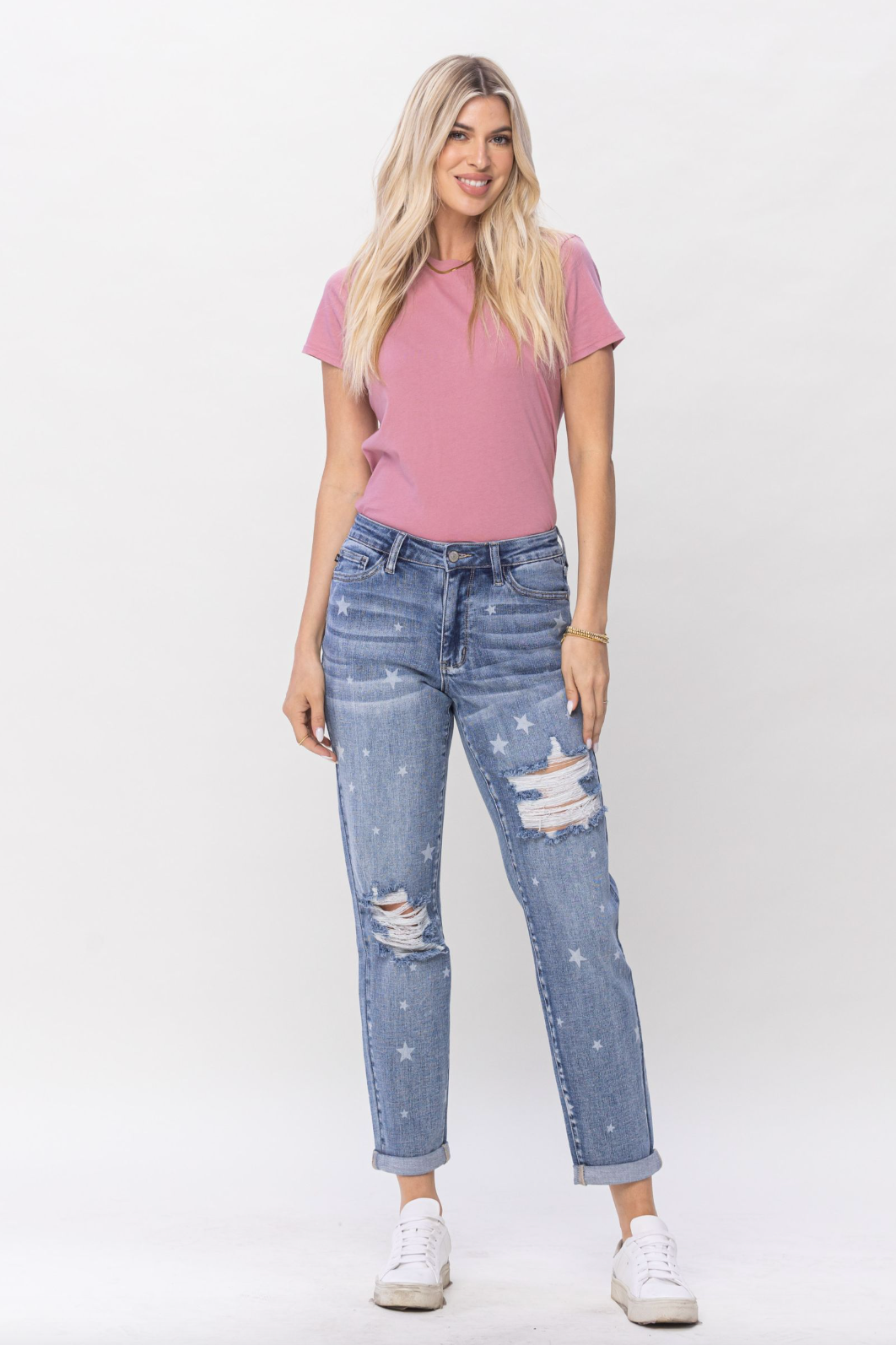 Judy Blue Star Crossed Destroy Boyfriend Jeans