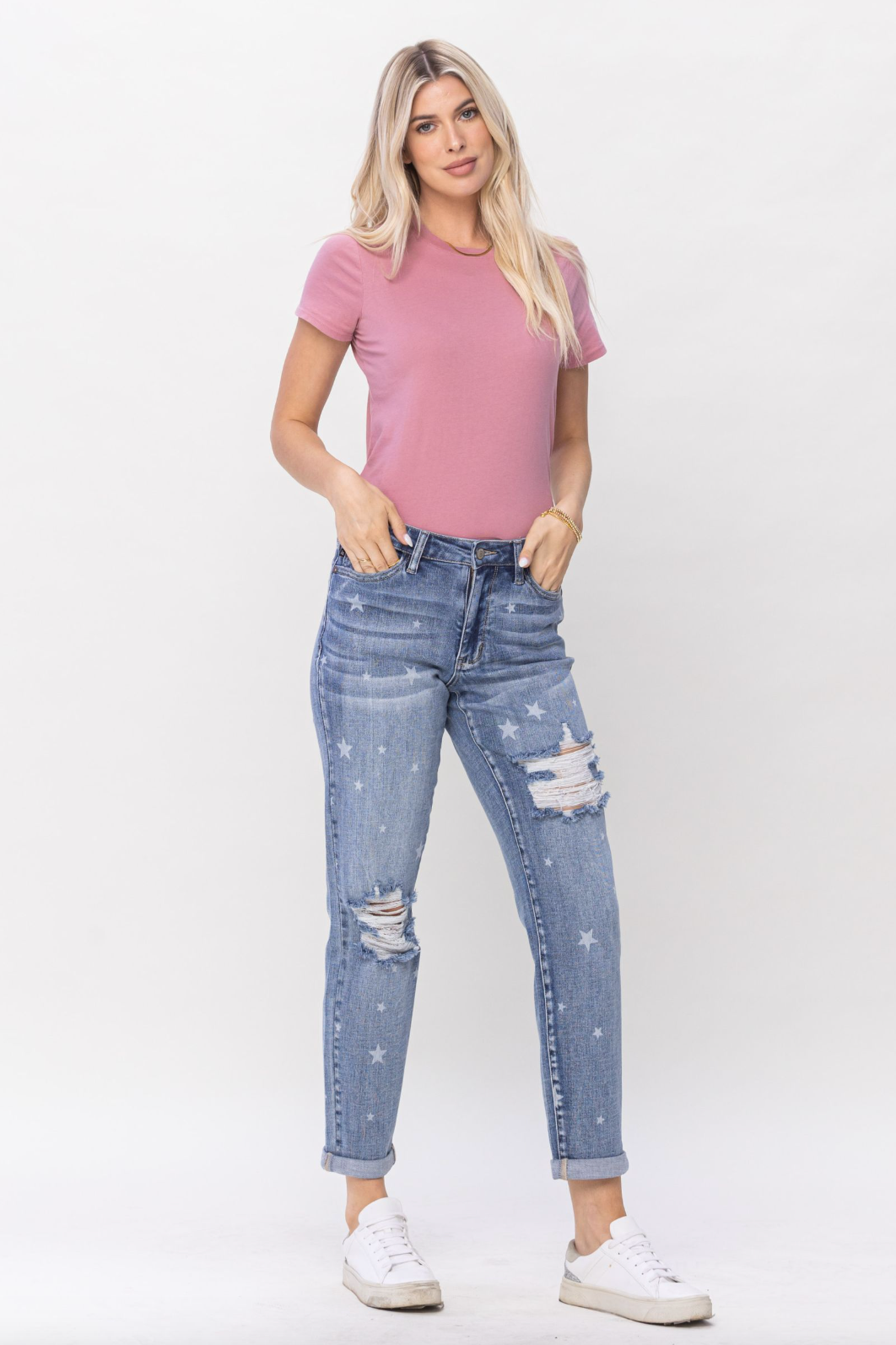 Judy Blue Star Crossed Destroy Boyfriend Jeans