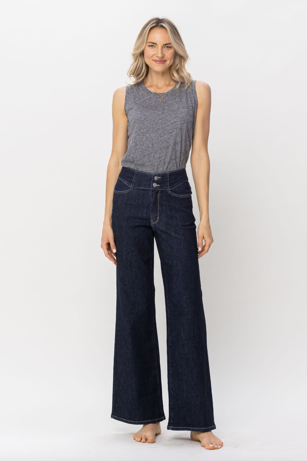 Judy Blue Rinse Wash Wide Leg Jeans