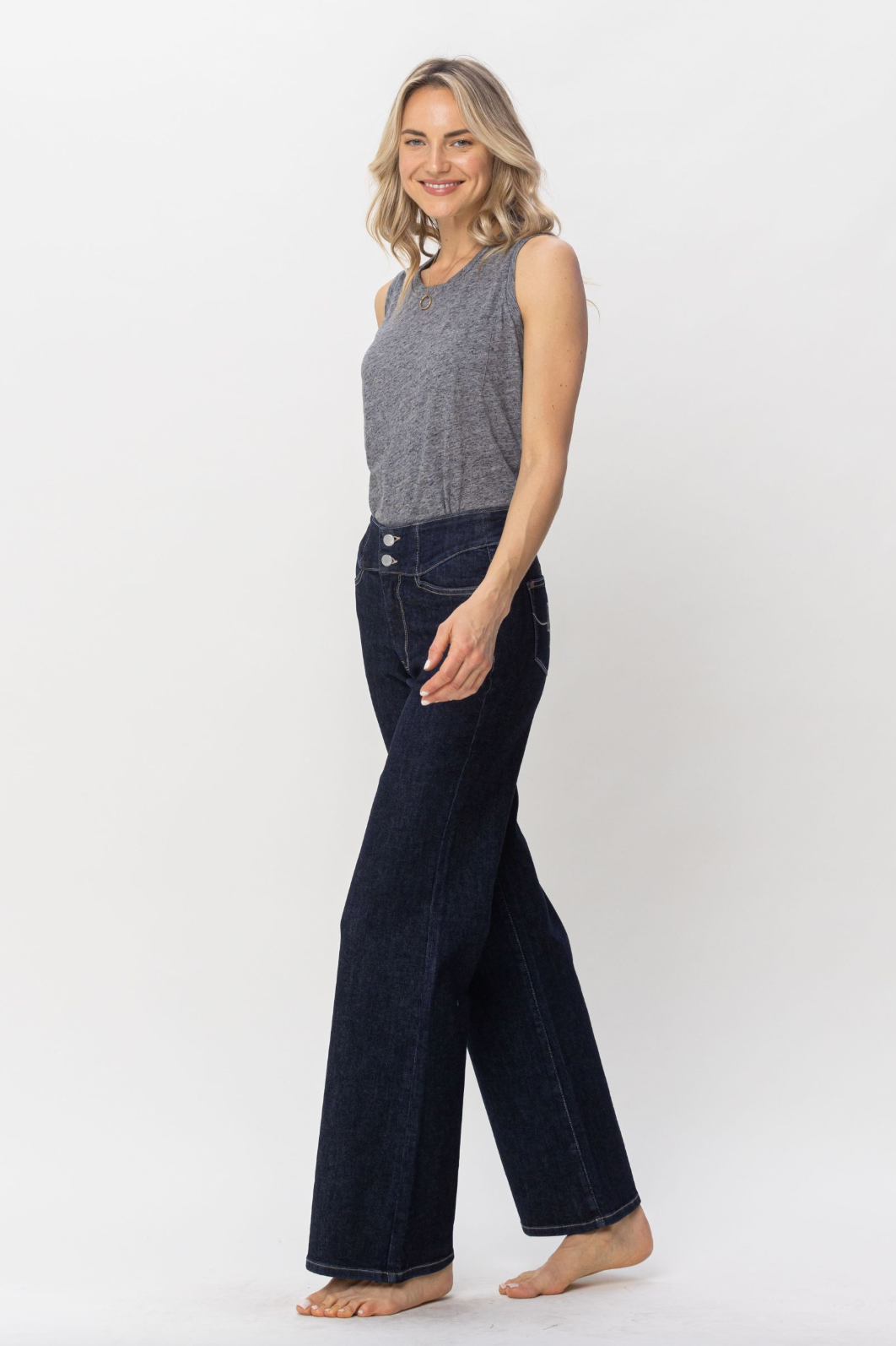 Judy Blue Rinse Wash Wide Leg Jeans