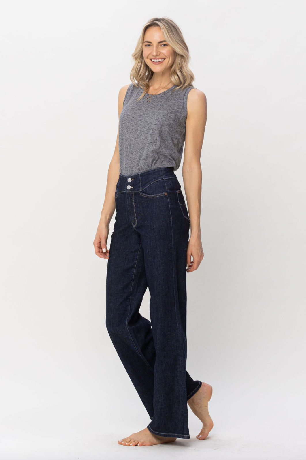 Judy Blue Rinse Wash Wide Leg Jeans
