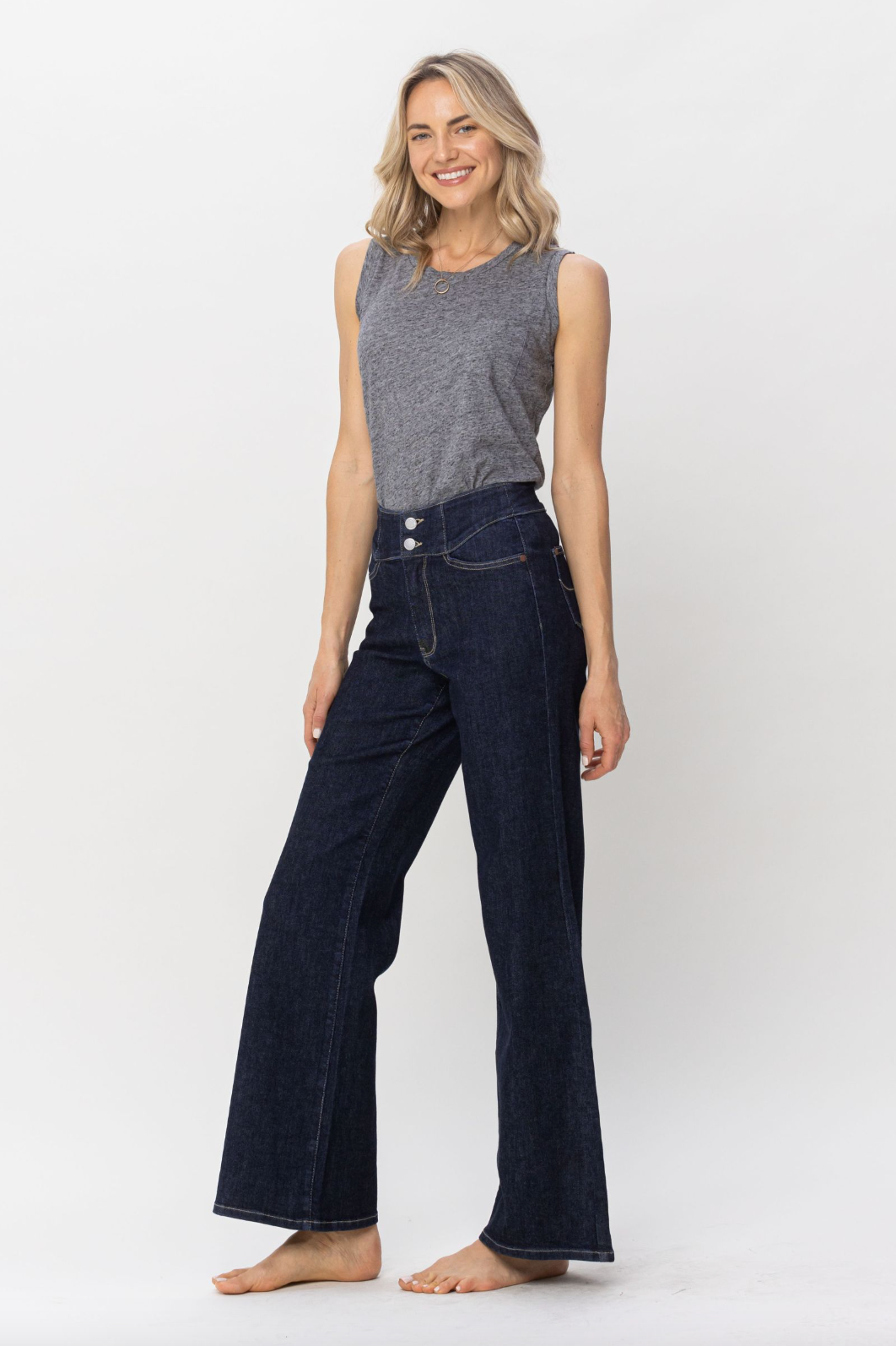Judy Blue Rinse Wash Wide Leg Jeans