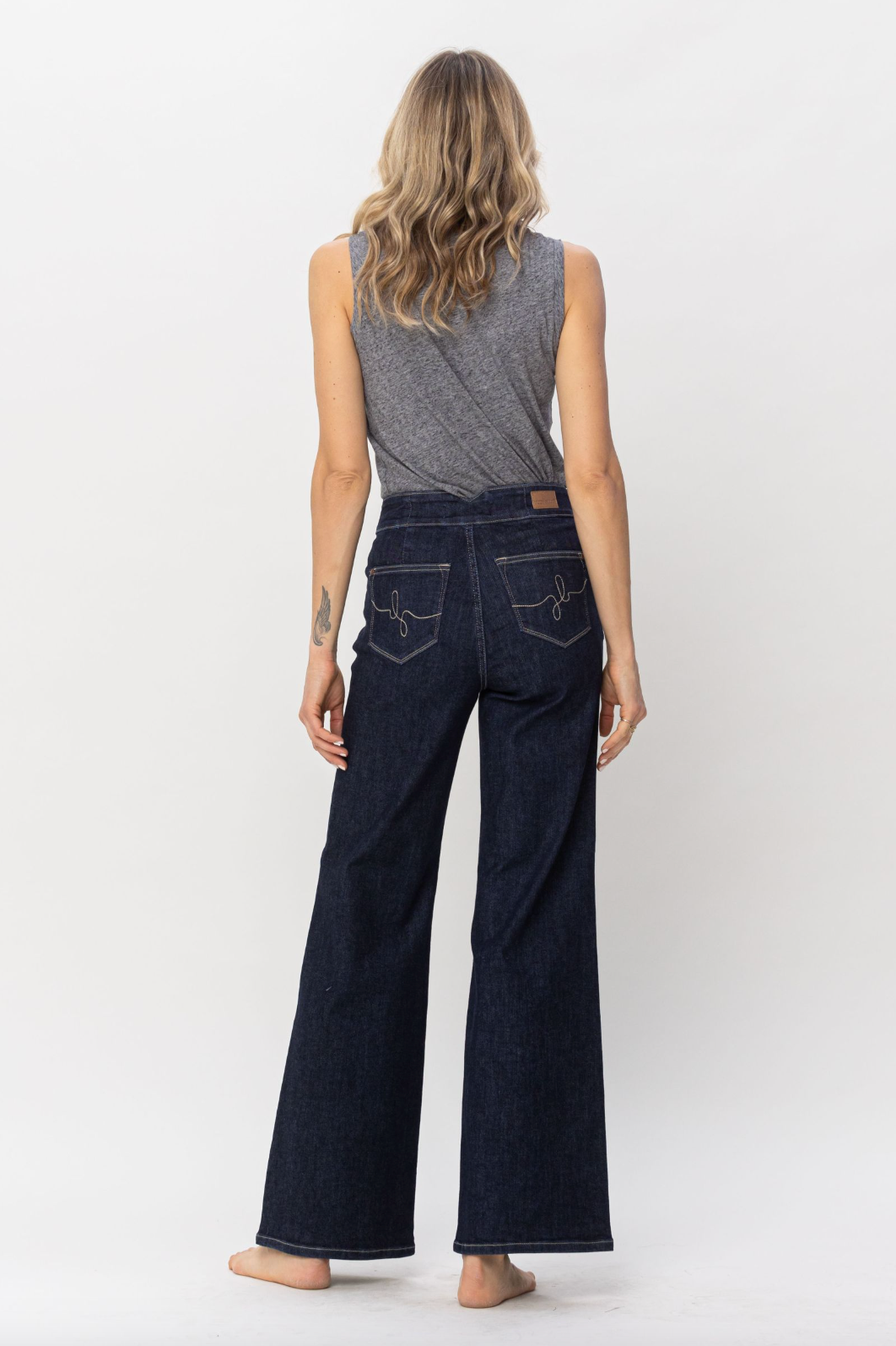 Judy Blue Rinse Wash Wide Leg Jeans