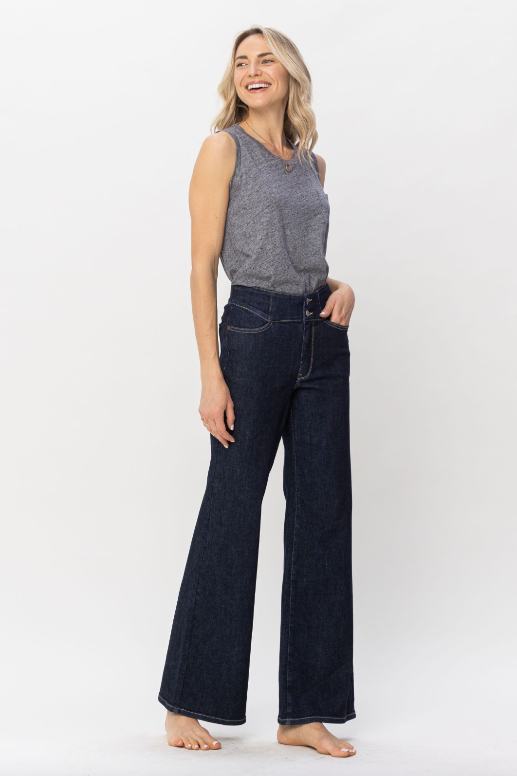 Judy Blue Rinse Wash Wide Leg Jeans