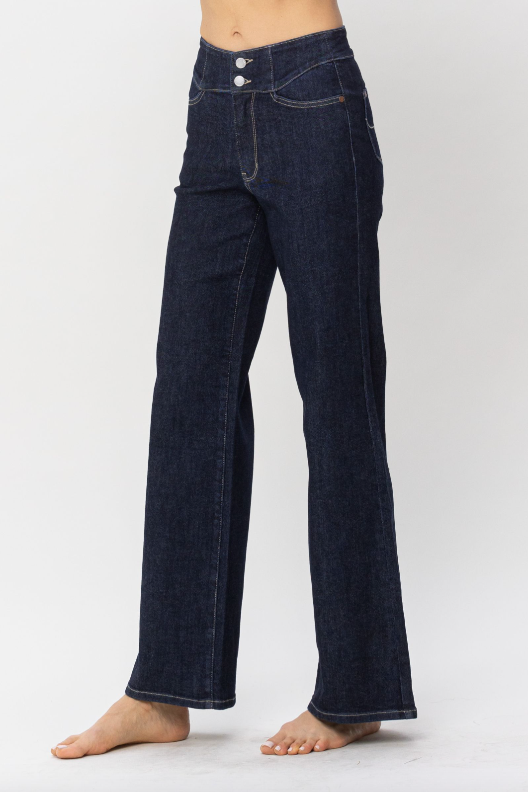 Judy Blue Rinse Wash Wide Leg Jeans