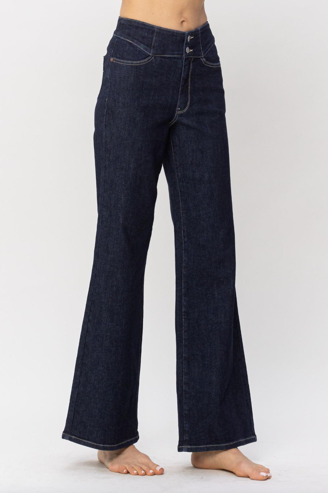 Judy Blue Rinse Wash Wide Leg Jeans