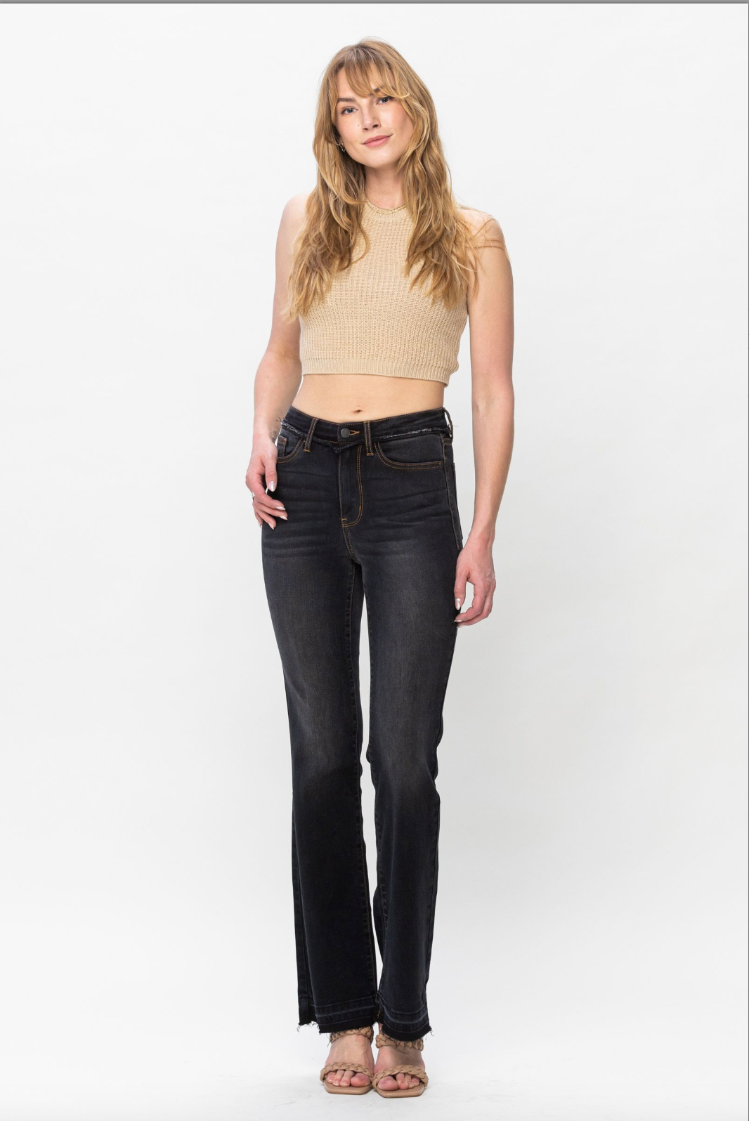 Judy Blue Release Hem Slim Bootcut Jeans - Vintage Black