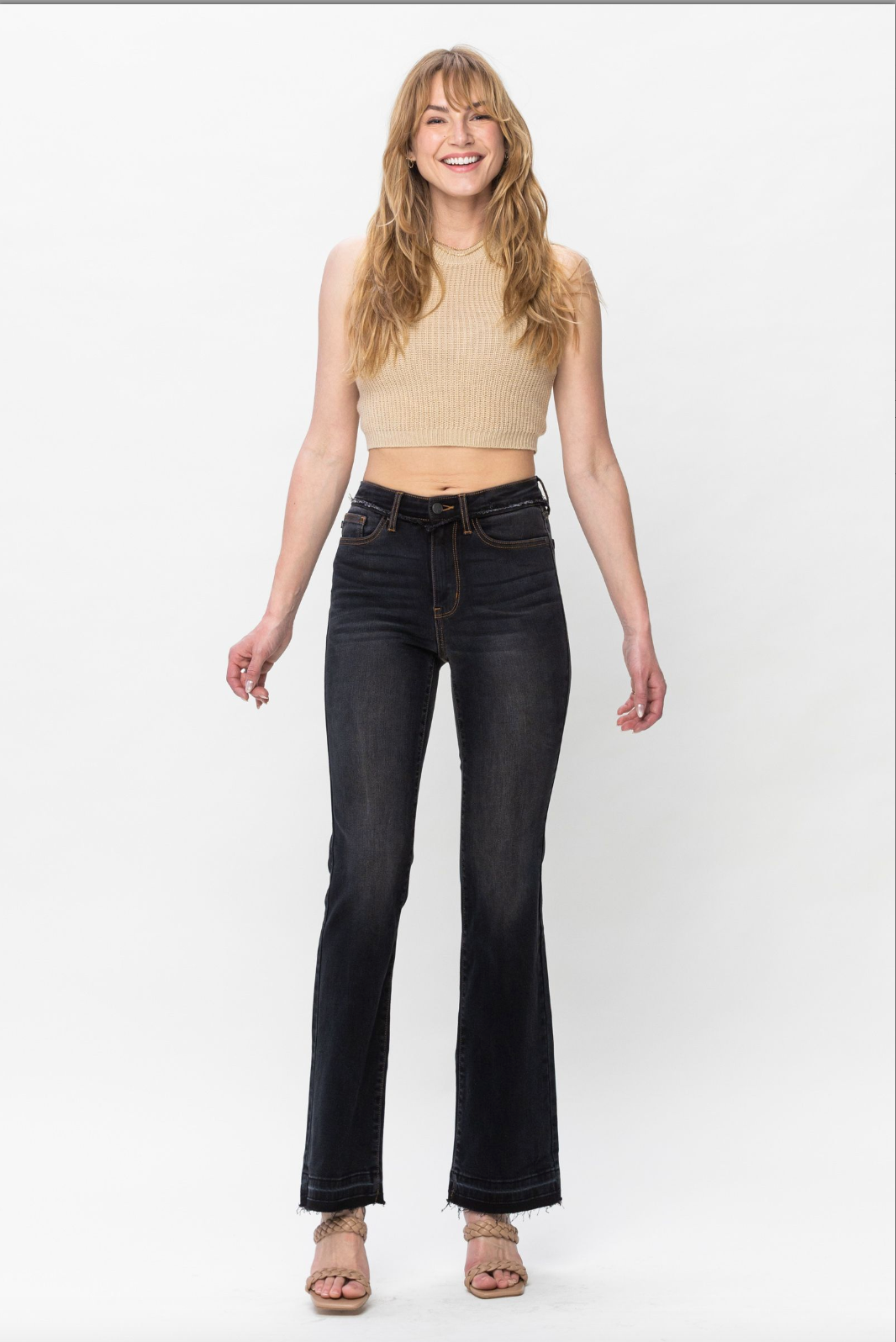 Judy Blue Release Hem Slim Bootcut Jeans - Vintage Black