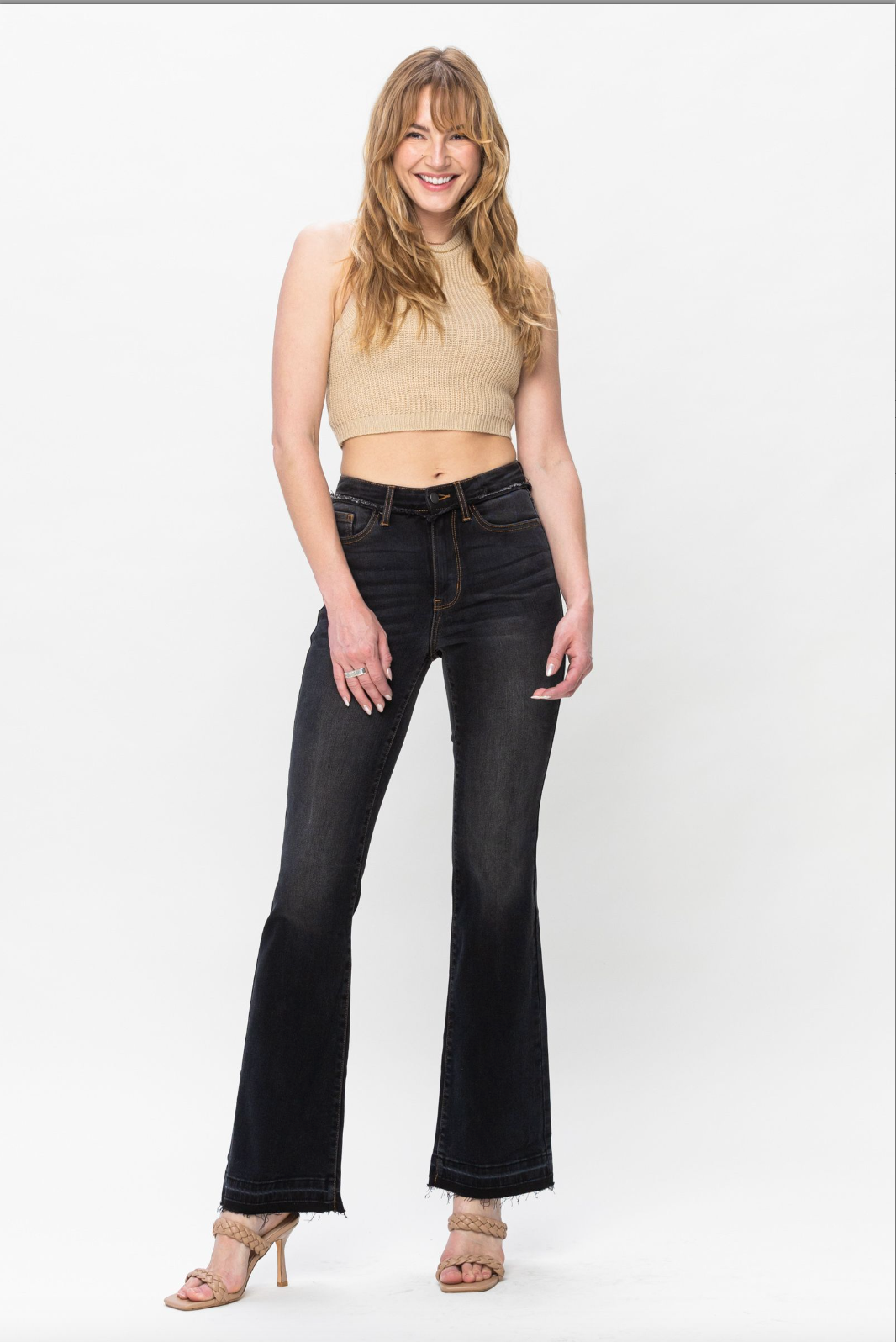 Judy Blue Release Hem Slim Bootcut Jeans - Vintage Black