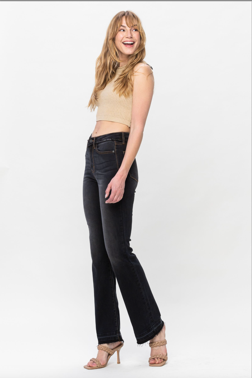 Judy Blue Release Hem Slim Bootcut Jeans - Vintage Black