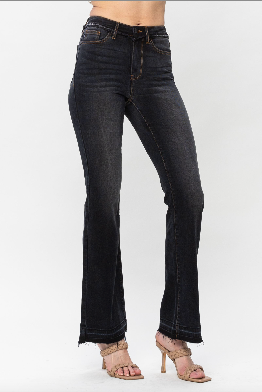 Judy Blue Release Hem Slim Bootcut Jeans - Vintage Black