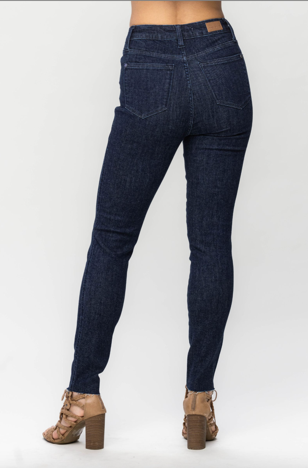 Judy Blue Super Dark Raw Hem Skinny Jeans