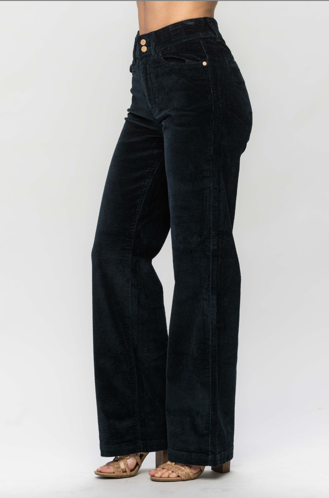 Judy Blue Wide Leg Corduroy Trouser - Emerald