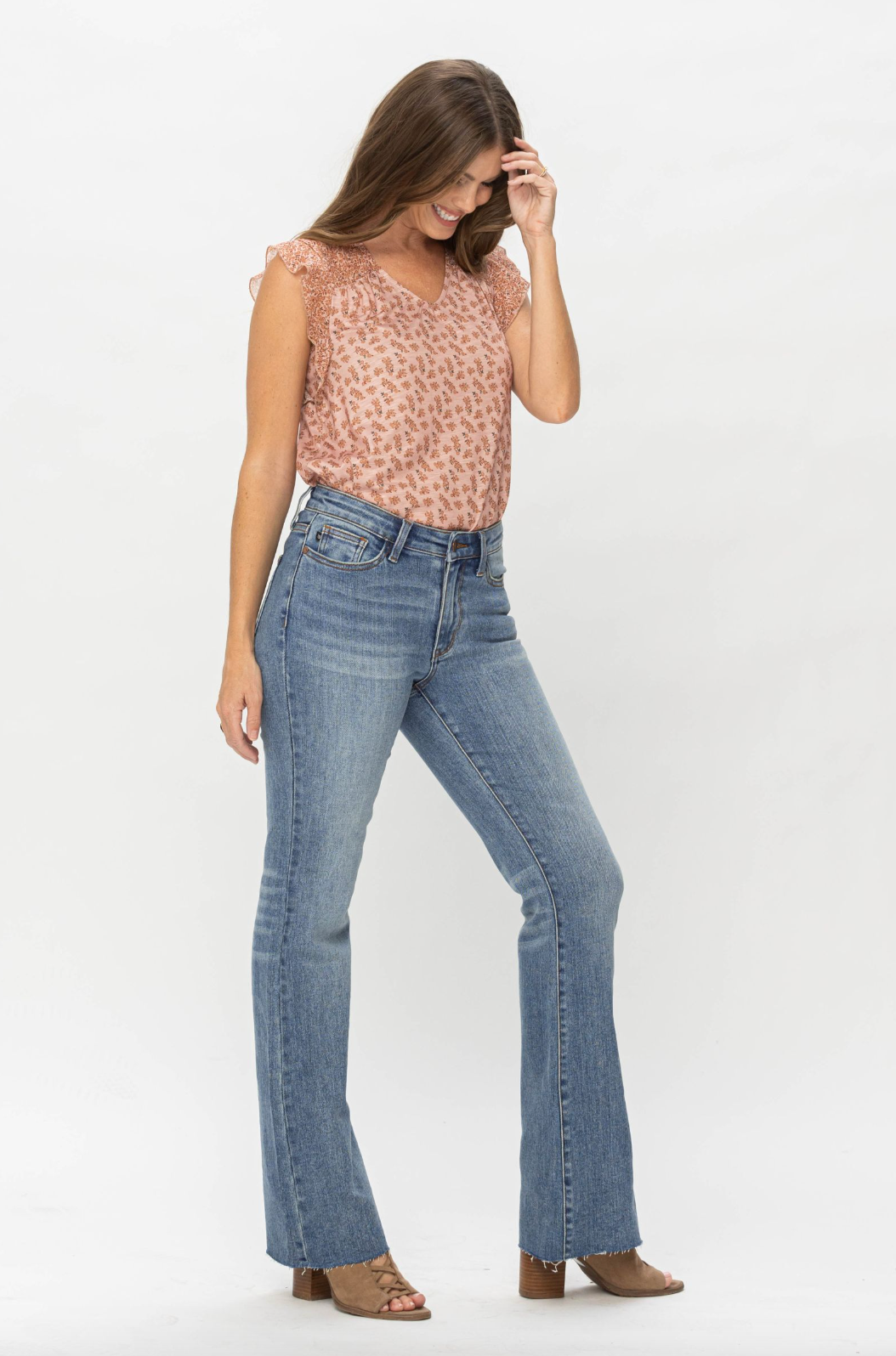 Judy Blue Raw Hem Bootcut Jeans