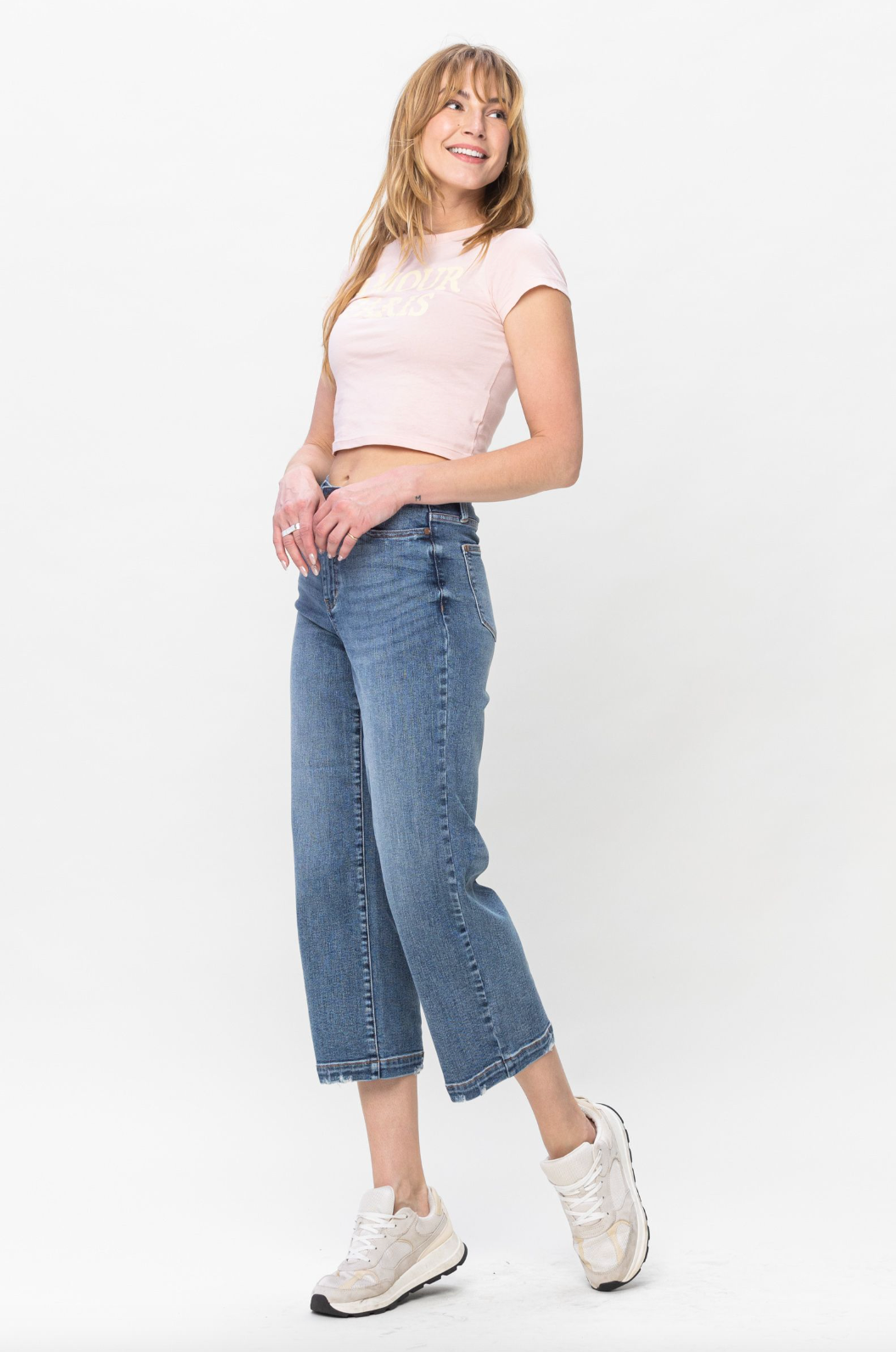 Judy Blue Vintage Wash Wide Leg Crops