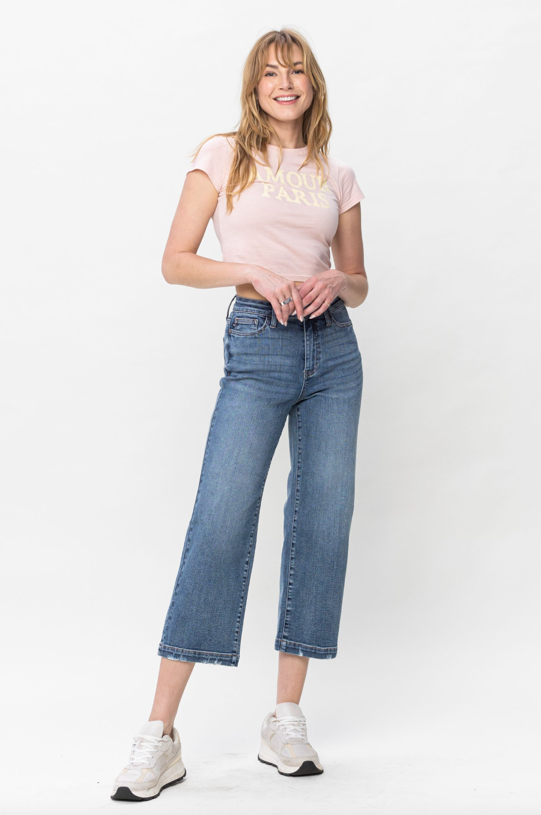 Judy Blue Vintage Wash Wide Leg Crops