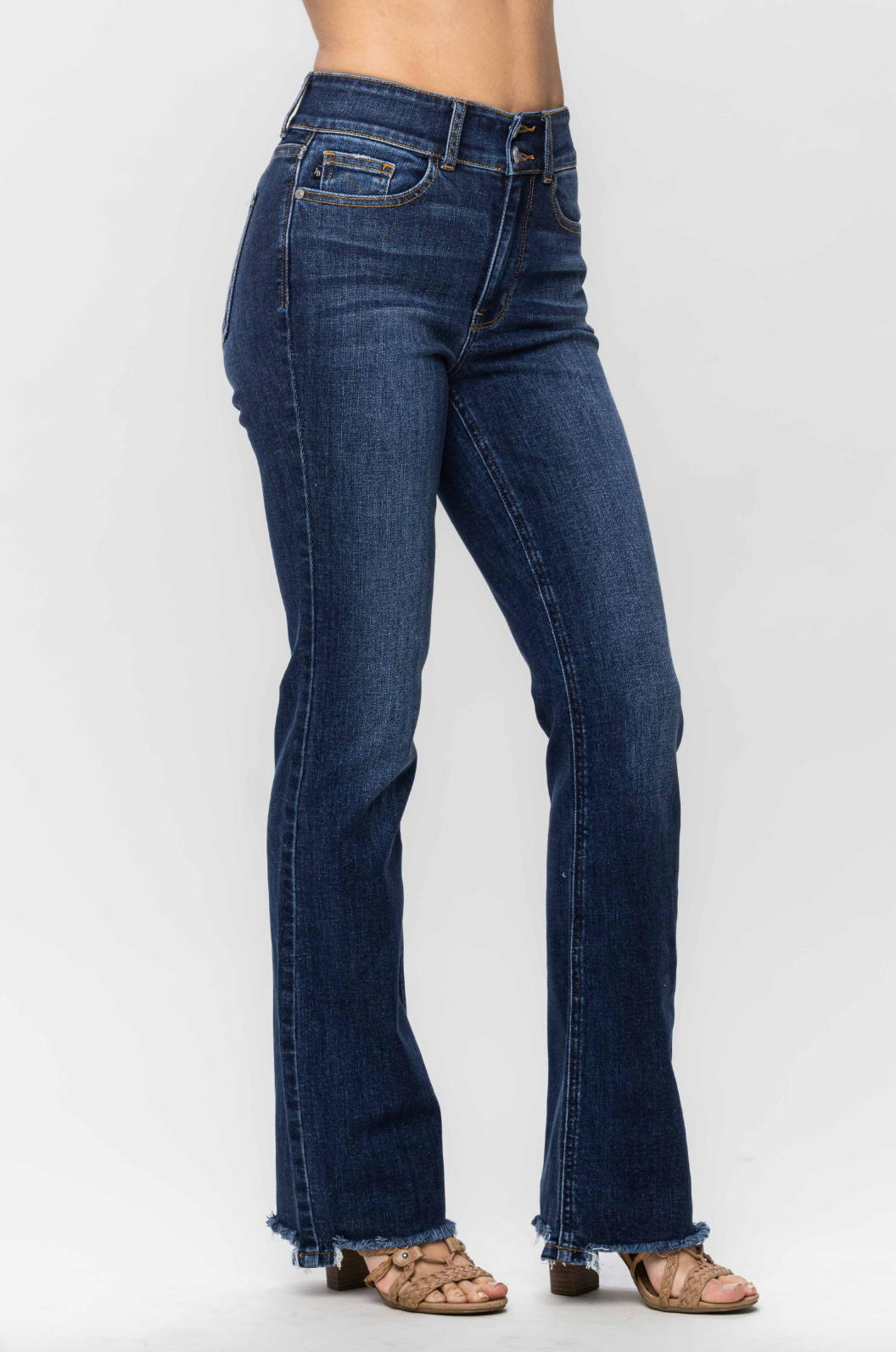 Judy Blue Vintage Frayed Hem Bootcut Jeans