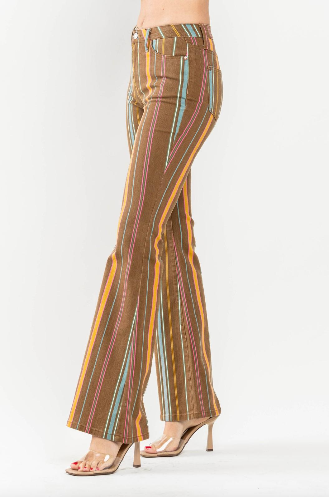 Judy Blue Striped Flare Jeans