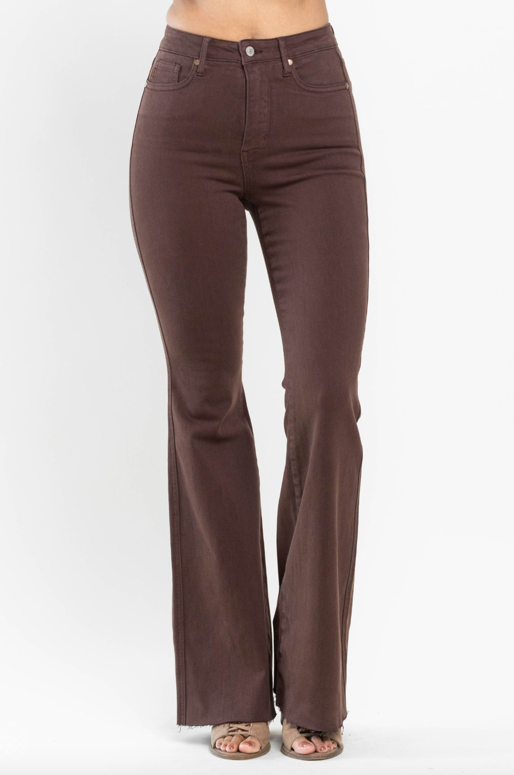Judy Blue Tummy Control Flare Jeans - Espresso