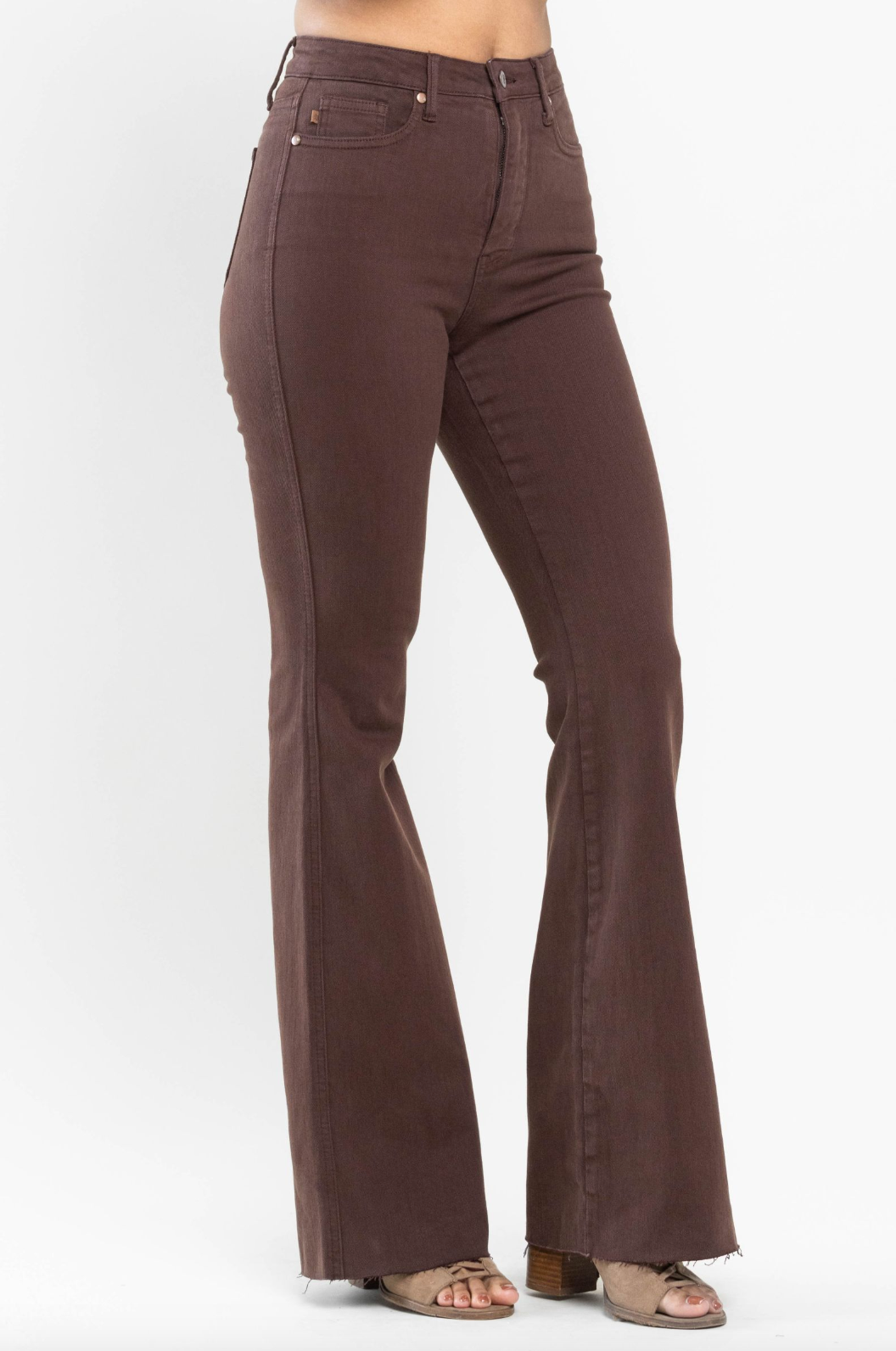 Judy Blue Tummy Control Flare Jeans - Espresso