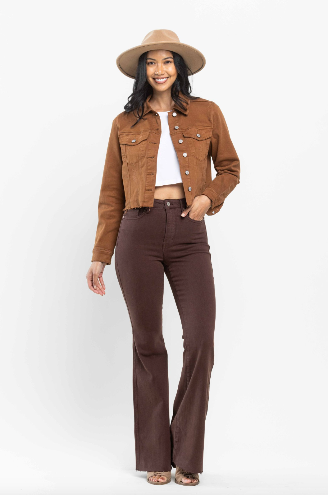 Judy Blue Tummy Control Flare Jeans - Espresso