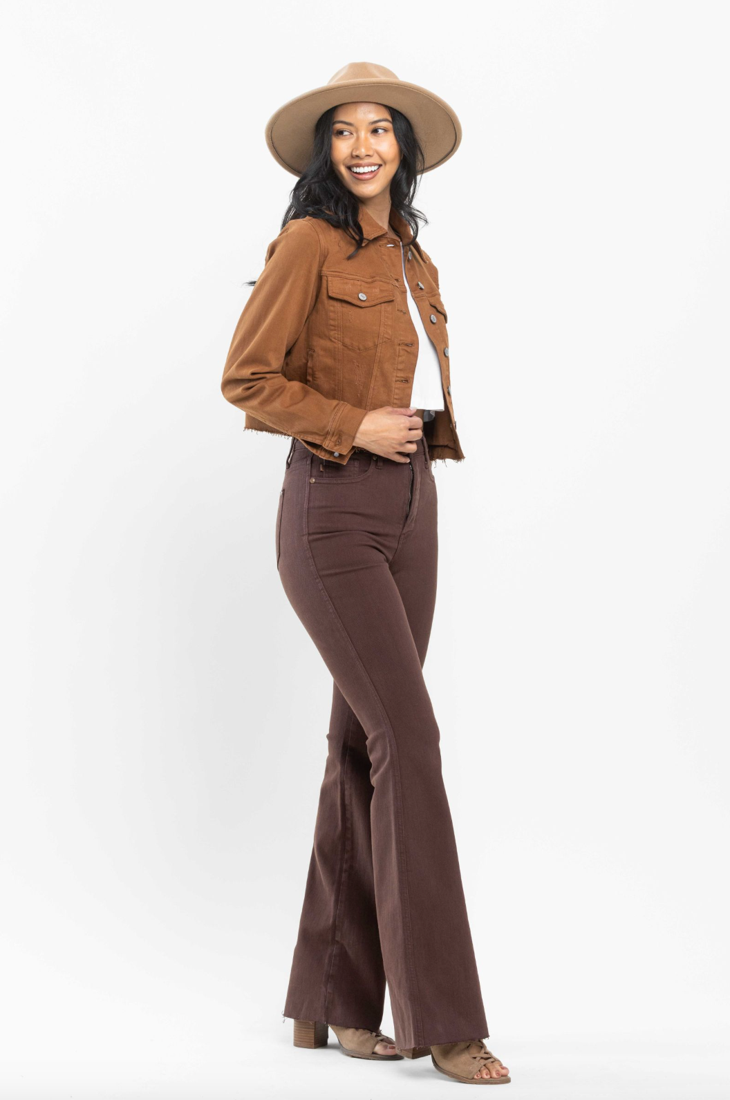 Judy Blue Tummy Control Flare Jeans - Espresso