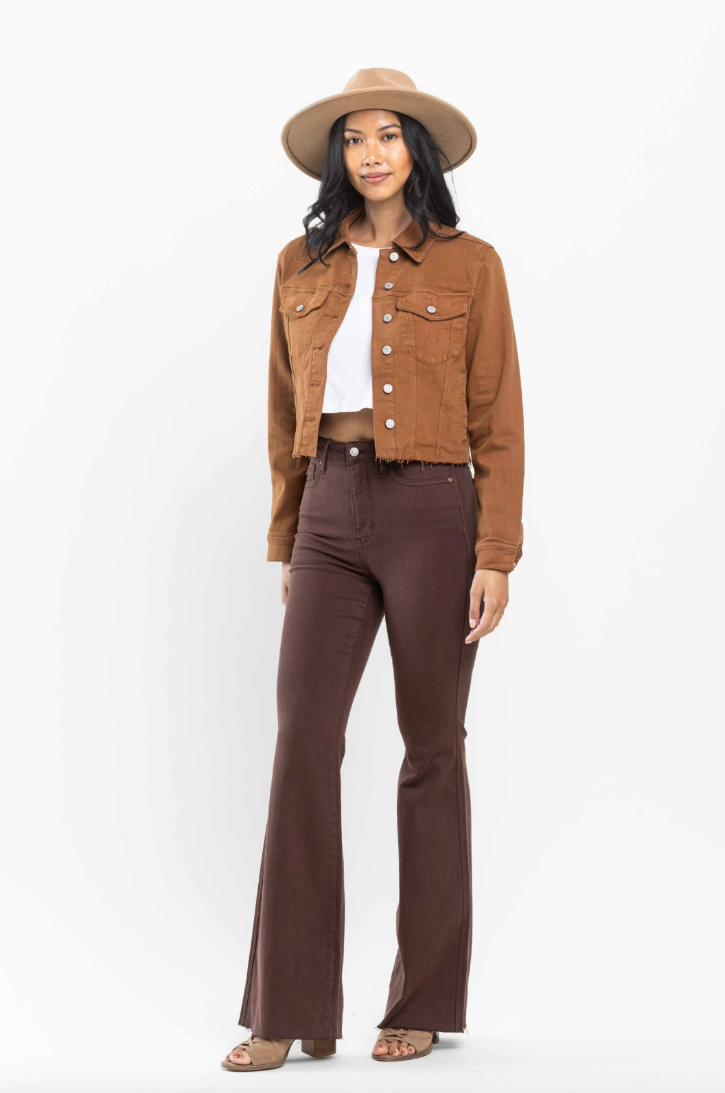 Judy Blue Tummy Control Flare Jeans - Espresso