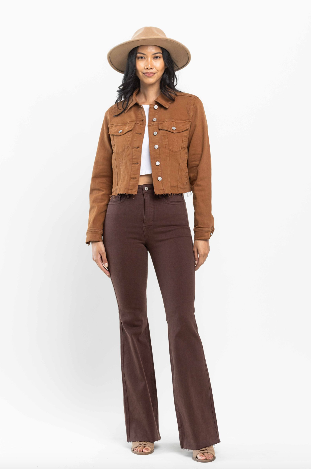 Judy Blue Tummy Control Flare Jeans - Espresso